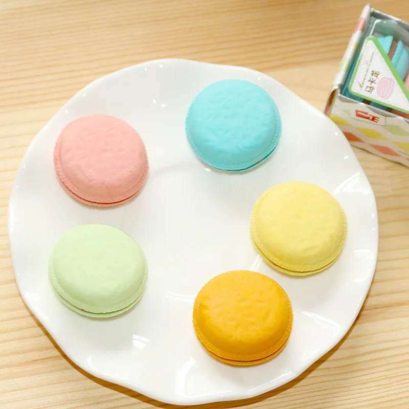 5 Pcs/Set Rubber Gomas De Borrar Erasers For Kids Lot Food Eraser Gomme Enfant Cute Silgi Gum Borracha Escolar Macaron Gumka pencil eraser