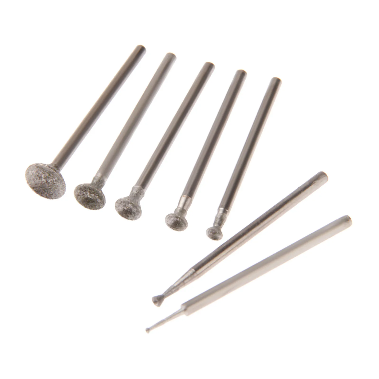 10x Diamond Spherical Concave Head Grinding Bit Carving Burrs 2.35mm Shank Dia