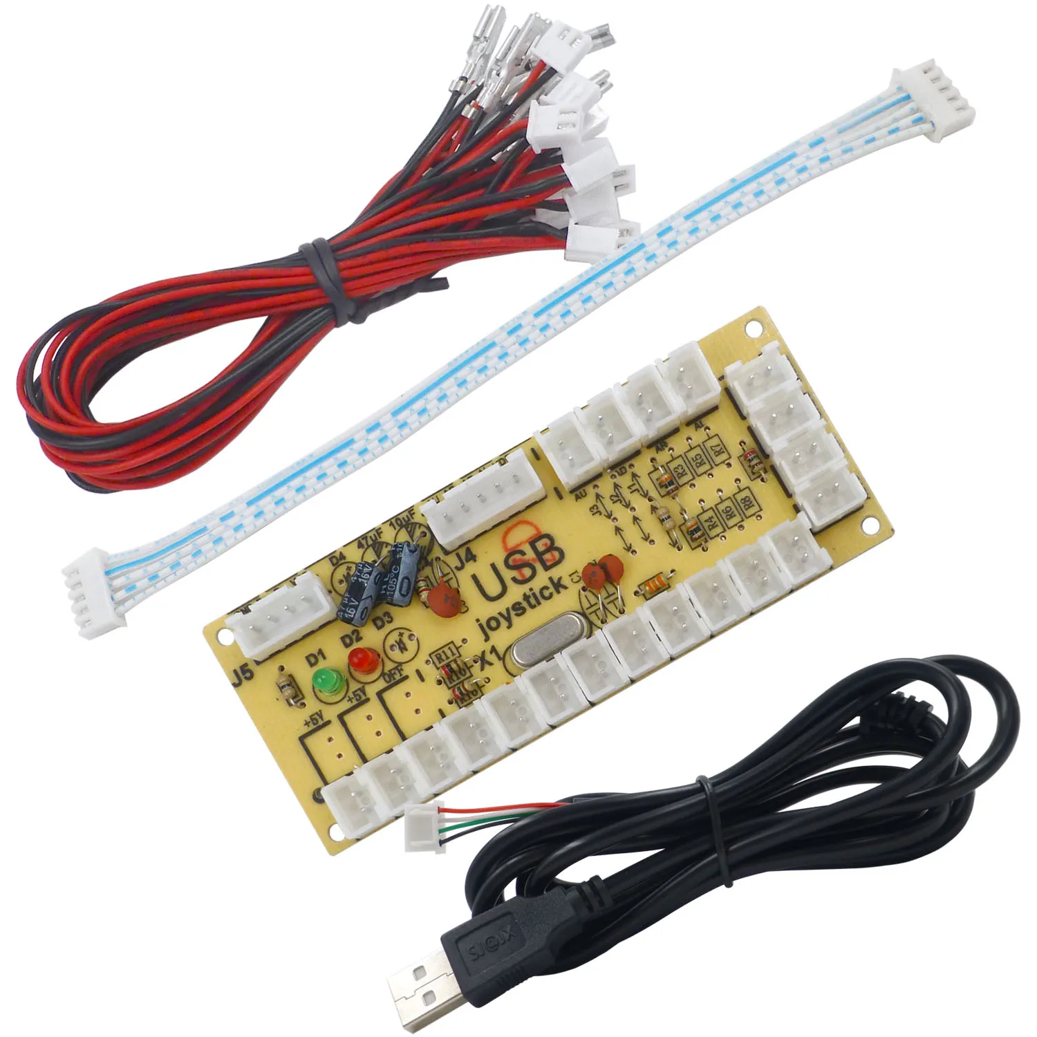 

SJ@JX Arcade USB Encoder HAPP SANWA Encoder Fight Stick For PC MAME Retro Pie Zero Delay Joystick Button