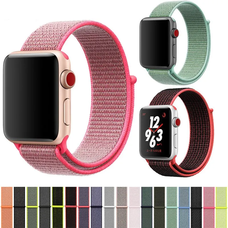 For Apple Watch Series 4 Nylon Weave Band 44mm 40mm Breathable Replace ...