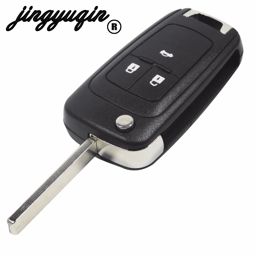 

jingyuqin Flip Folding Key Shell for Chevrolet Cruze Remote Key Case Keyless Fob 3 Button Uncut HU100 Blade for Chevrolet