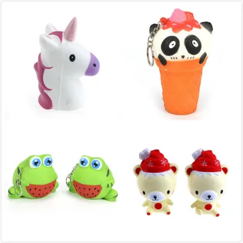 

1 Pcs Cute Mini Cute Unicorn panda bear Frog Anti-stress Squishy Squeeze Slow Rising Rebound Toy Soft Doll Novelty Gift