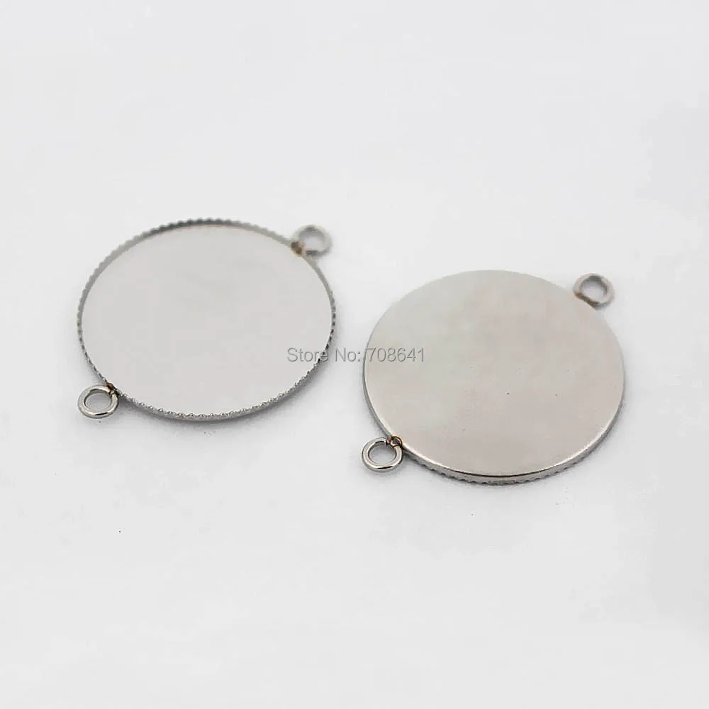 24 Colgantes Cabujón De Acero Inoxidable - Bandeja De 8 Mm Para Hacer Joyas Personalizadas, 2 Colores