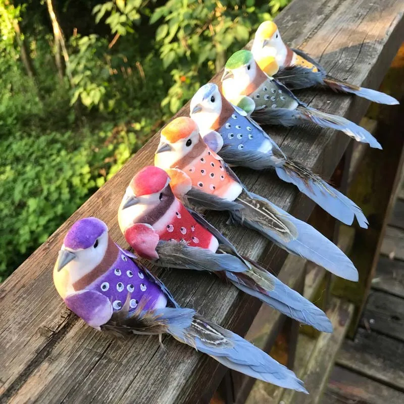 12PCS,12*3.5CM Decorative Bird Artificial Foam Feather Fake Colorful