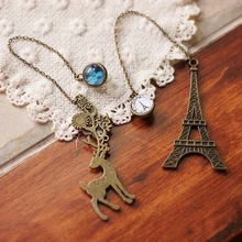 1 шт. украшения ручной работы Отдел Японский небольшой свежий Арт Ретро Олень башня папка для книжных закладок