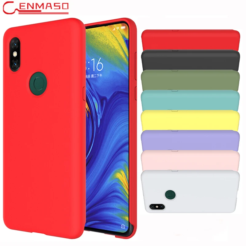 

For Xiaomi Mi Mix 3 Case Color Soft Liquid Silicone Case for Redmi K20 Note 7 Mi Mix3 9 SE 9T 8 lite Phone Back Cover shell case