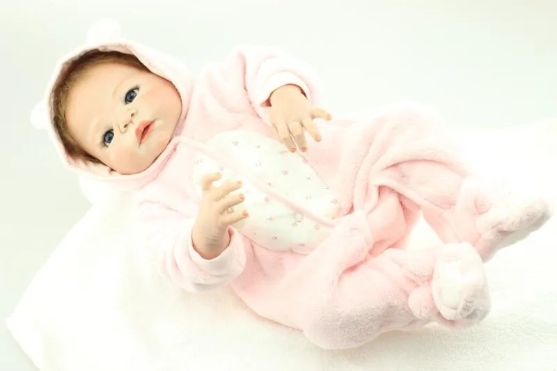 57 см Полный Силиконовые Винил средства ухода за кожей Reborn baby doll в красном цвете кожа девочка младенец получивший новую жизнь bonecas для детей
