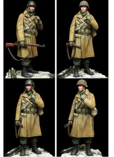 1/16 120mm US Infantry Winter 1944 standing Resin Model Miniature figure Unassembly Unpainted | Игрушки и хобби