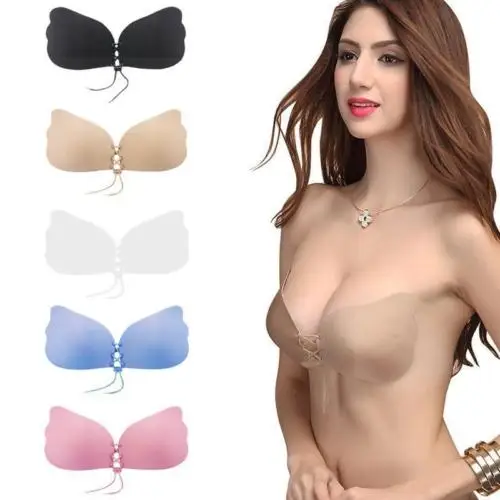 

Hot Sexy Women Invisible Push Up Bra Self-Adhesive Silicone Bust Front Closure sticky bra Backless Strapless Bandage Bra