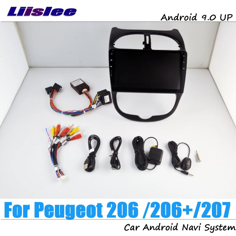Liislee Android 9 4+32G For Peugeot 206 / 206+ / 207 Stereo Car Video Carplay GPS Navi Map Navigation System Multimedia