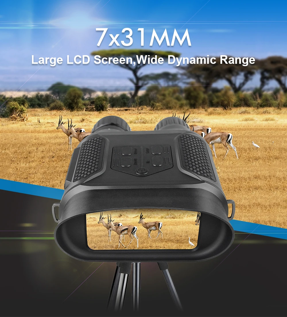 7x31 бинокль ночного видения цифровой инфракрасный прицел ночного видения 1280x720p HD фото камера видео рекордер чётко видеть до 400 м