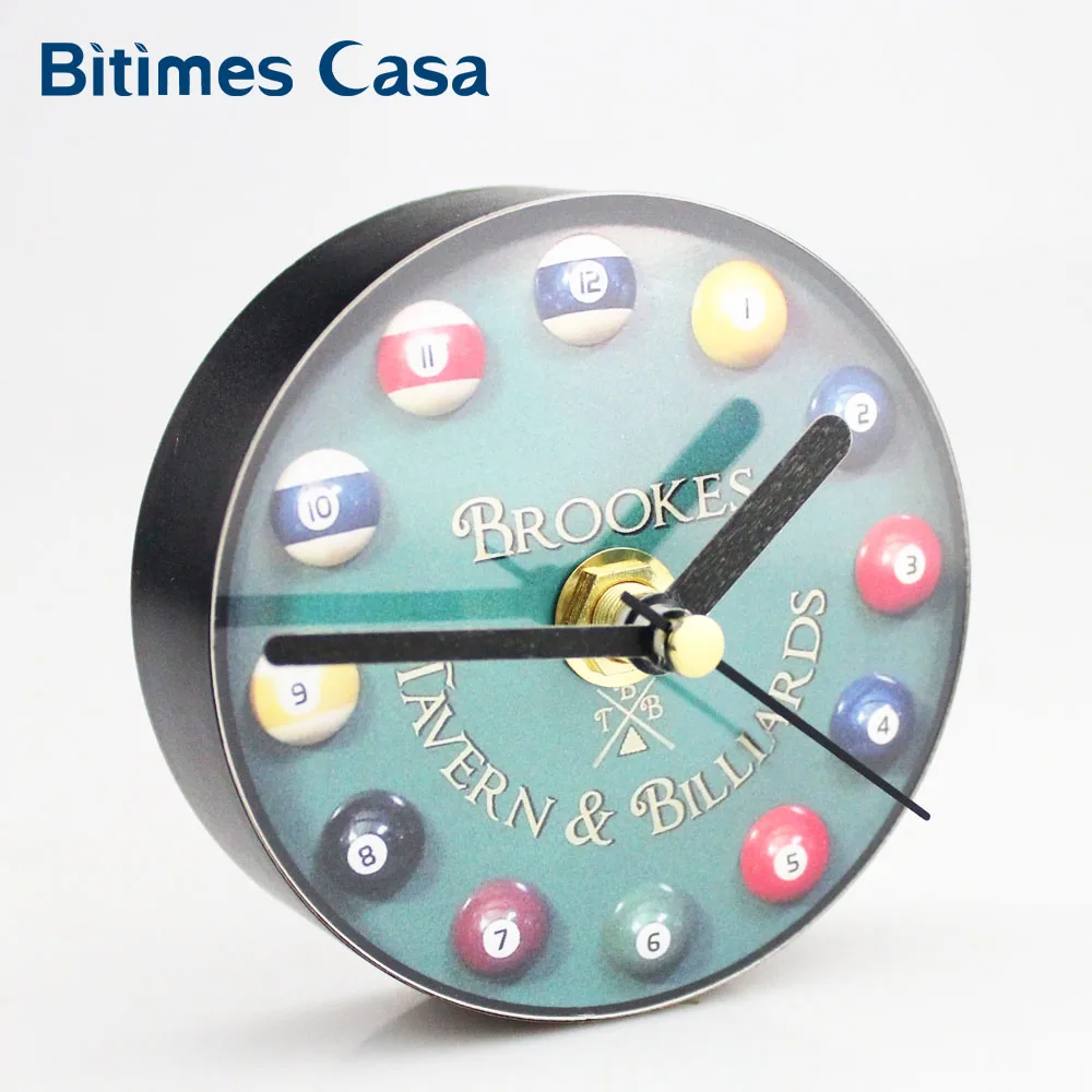 

Bitimes Wall Clock Billiard Design Snooker Refrigerator Fridge Magnets Portable Aimant Arabic Numeral Magmatic Sport Style
