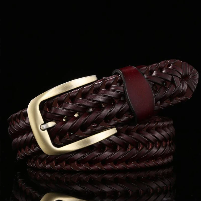 Buy 2018 Men Cow Genuine Leather Braid Belts Designer