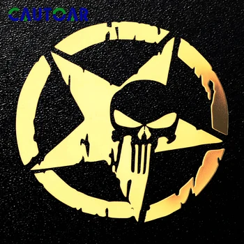 

Nickel Metal The Punisher Skull Car Sticker Pentagram Emblem Motorcycle Accessories decoration Decal Car Styling