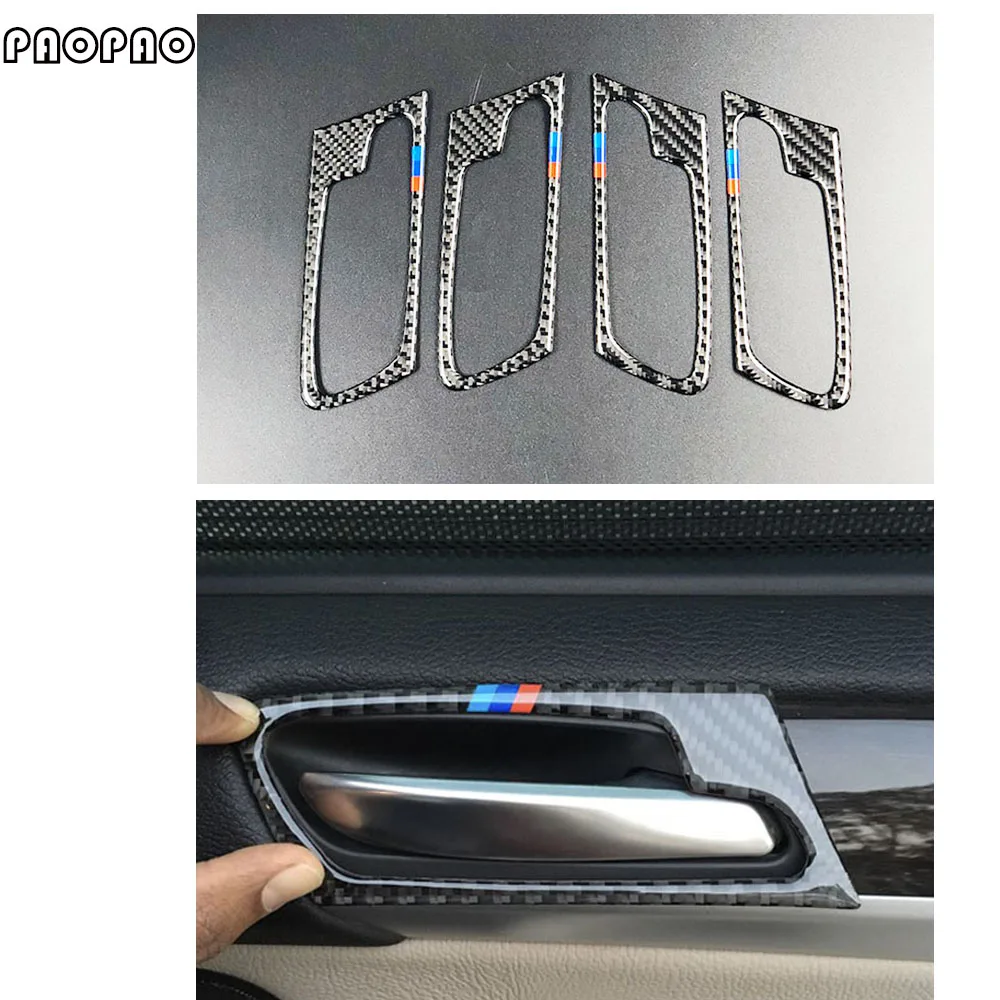

Carbon Fiber Car Interior Door Handle Cover Trim Door Bowl Stickers decoration for BMW E70 E71 X5 X6 2008-2013 2014 accessories