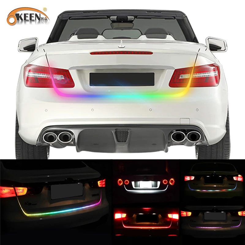 OKEEN 47 6 дюйма RGB красочные течет светодиодный полосы для автомобиля багажник