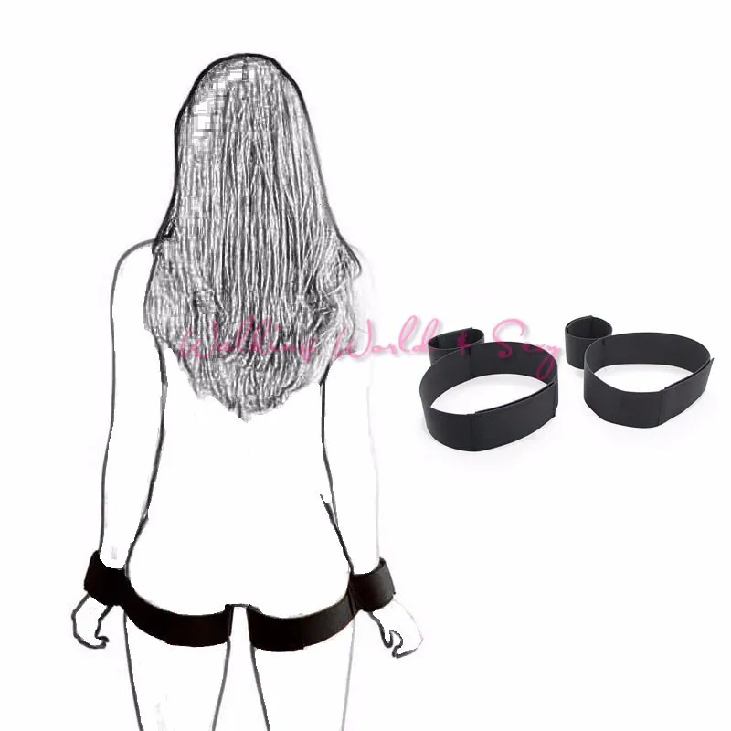 Nylon Bondage Hand Cuffs To Thigh Cuffs Kit Sex Flirt Bondage Restraints Fetish Adult Game Sex Products For Couples Erotic Toys (1)