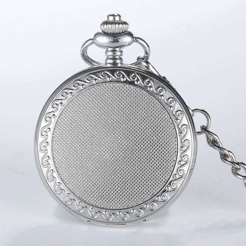 

Elegant Silver Dots Quartz Pocket Watch Simple stylish Roman dual display pocket & fob watches Men Gifts Relogio De Bolso 2017