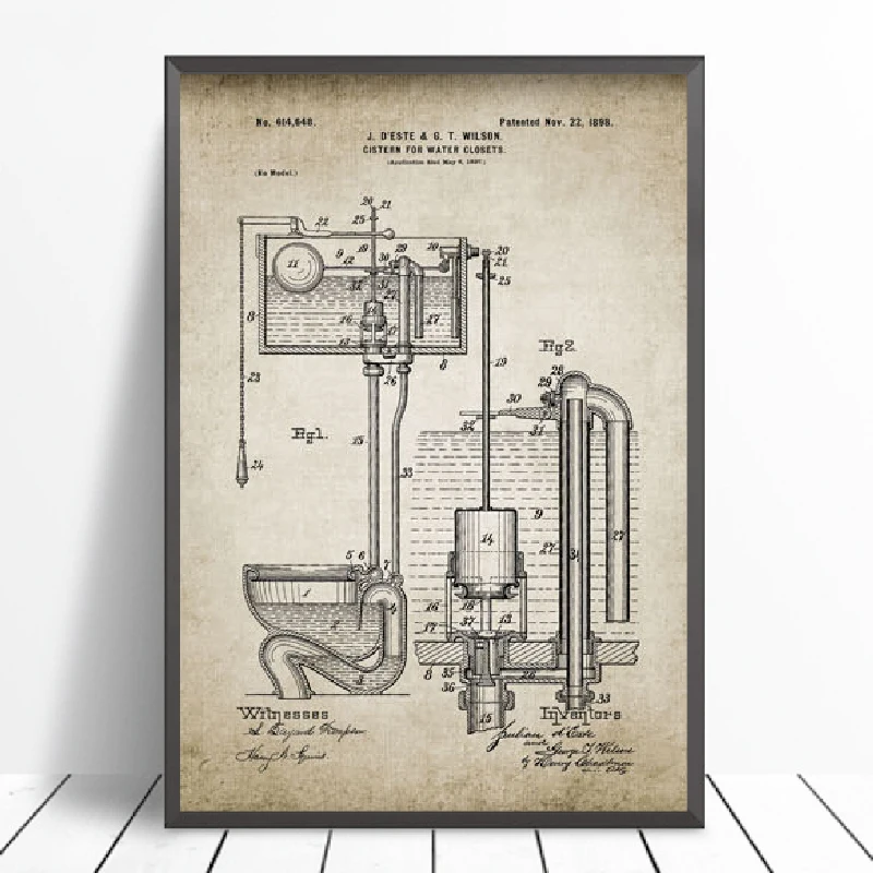 Bathroom Patent Canvas Art Poster Wall Decor