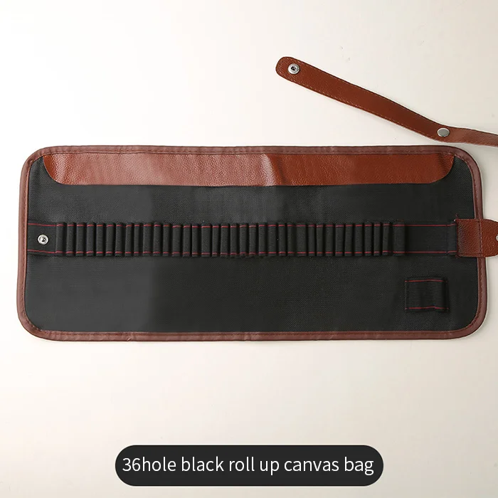 36hole black roll Bgln карандаши для холста эскиз живопись сумка 72 Отверстия школьные карандаши чехол сложенный чехол кисти с молнией карман товары для рукоделия - Цвет: 36hole black roll