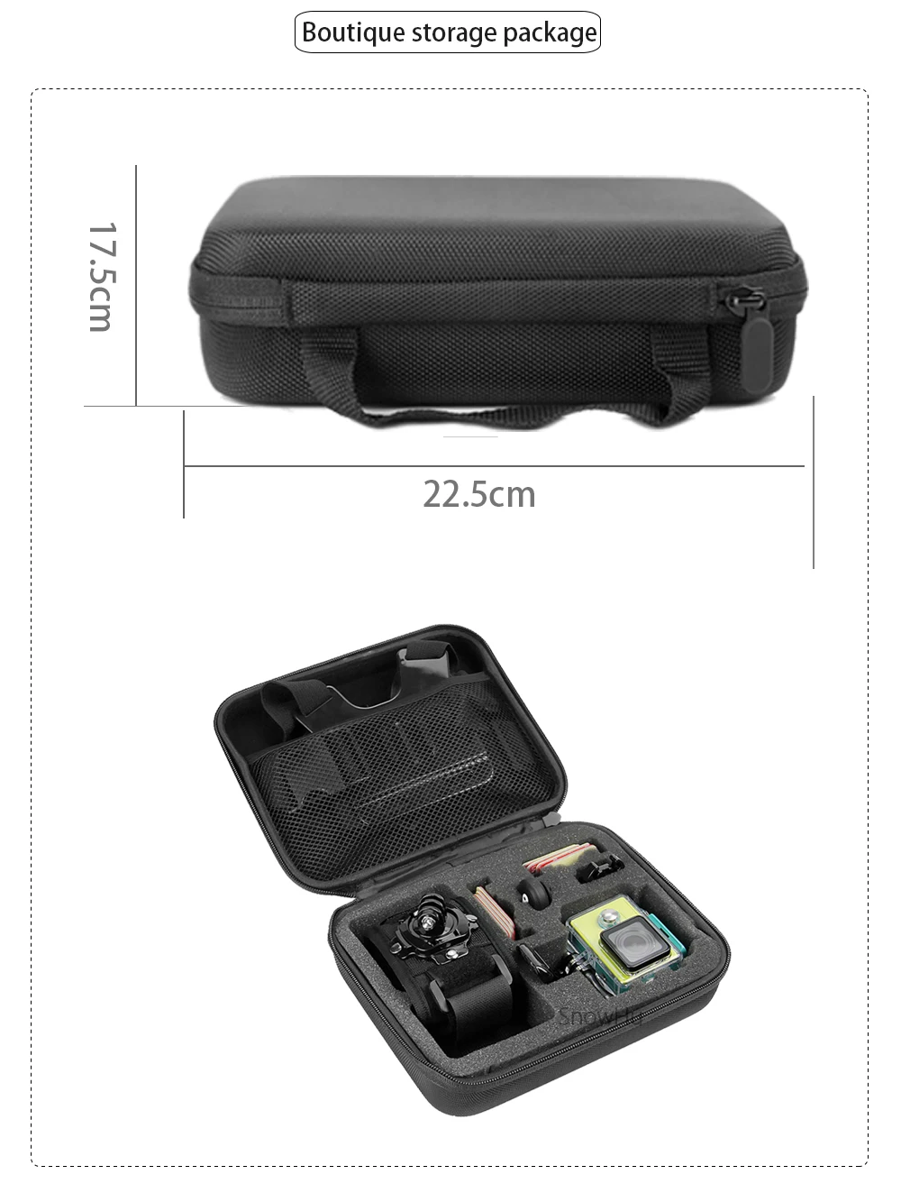 Аксессуары snowhu для GoPro EVA среднего размера дорожная сумка для хранения чехол для Go Pro Hero 8 7 6 5 4 3+ xiaomi yi 4K GP102