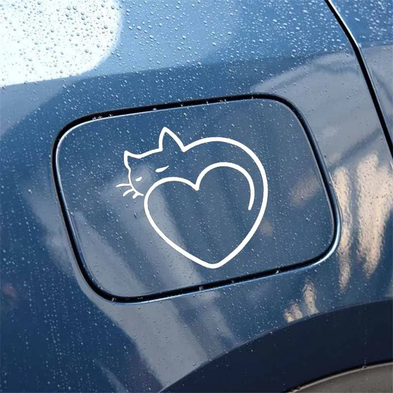 YJZT 11,5 см* 11,5 см сердце искусство кошка автомобиль виниловые наклейки, переводной рисунок черный серебряный C10-02403