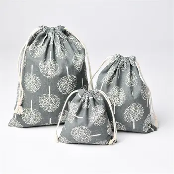 

3pcs Cotton Linen Storage Bag Gift Candy Tea Jewelry Organizer Makeup Cosmetic Coins Keys Bags Organizer Storage Packaging 60XX