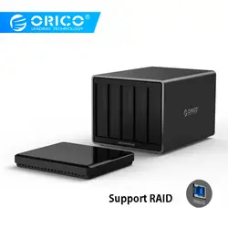 ORICO алюминиевый корпус hdd инструментов USB3.0 SATA 5Bay 5 Гбит RAID жесткий диск Док-станция с Мощность адаптер Поддержка UASP