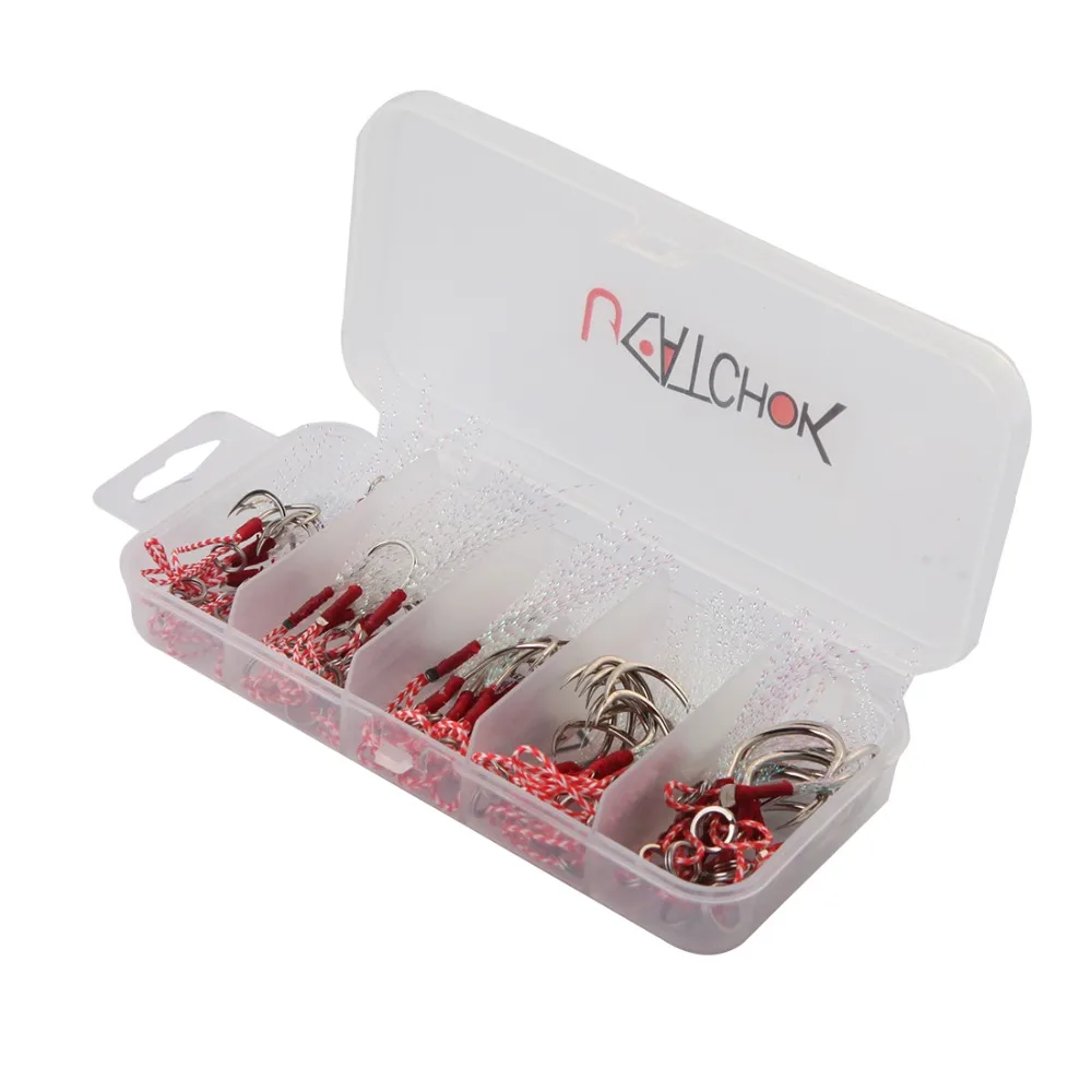 Gancho de Peso 10 a 20 Caixa Origem Auxiliar Gancho Qualquer Escolha Tamanho Amarrada Doméstico Mar Jigging Companheiro Pesca Equipamento 50 Pçs - Kit 5 20 # origem auxiliar gancho qualquer escolha