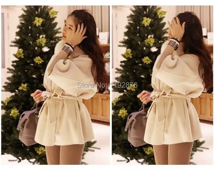 Korea style jacket women Girl winter Warm thick Fur collar