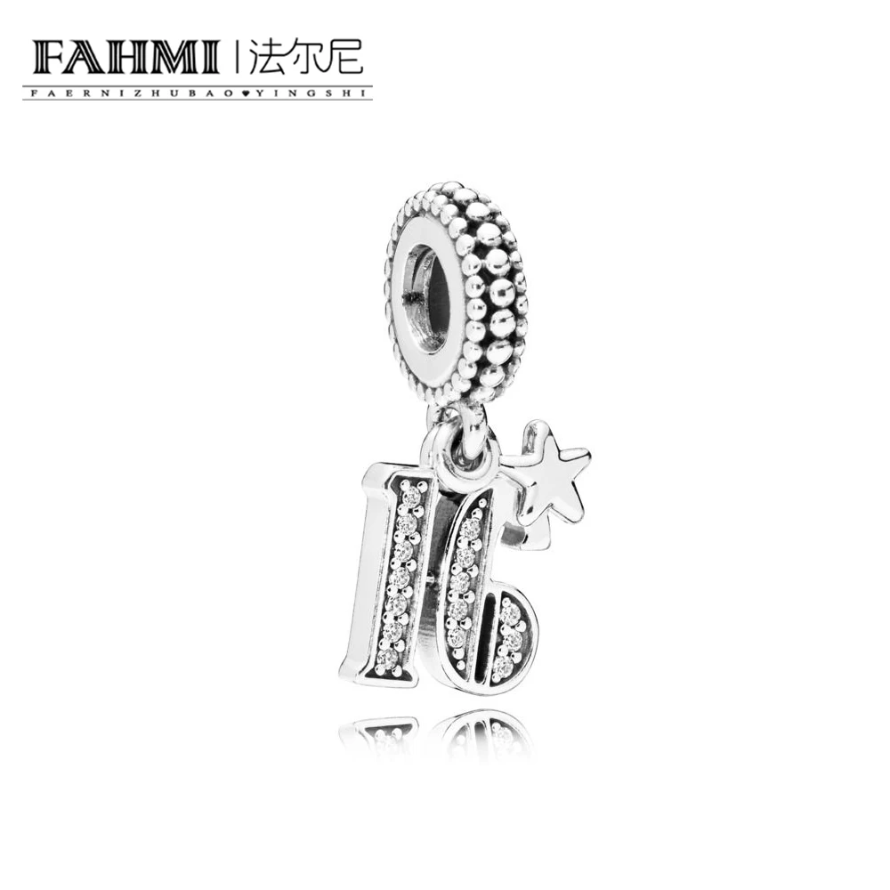 

FAHMI 100% 925 Sterling Silver 797261CZ 16 YEARS OF LOVE HANGING CHARM PENDANT Exquisite Noble Women's Jewelry Gift Recommend