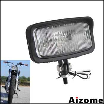 

Motorcycle 7" Square Headlight Headlamp For Harley Honda Yamaha Scrambler Cafe Racer Cruiser Retro Style Black Front Headlight