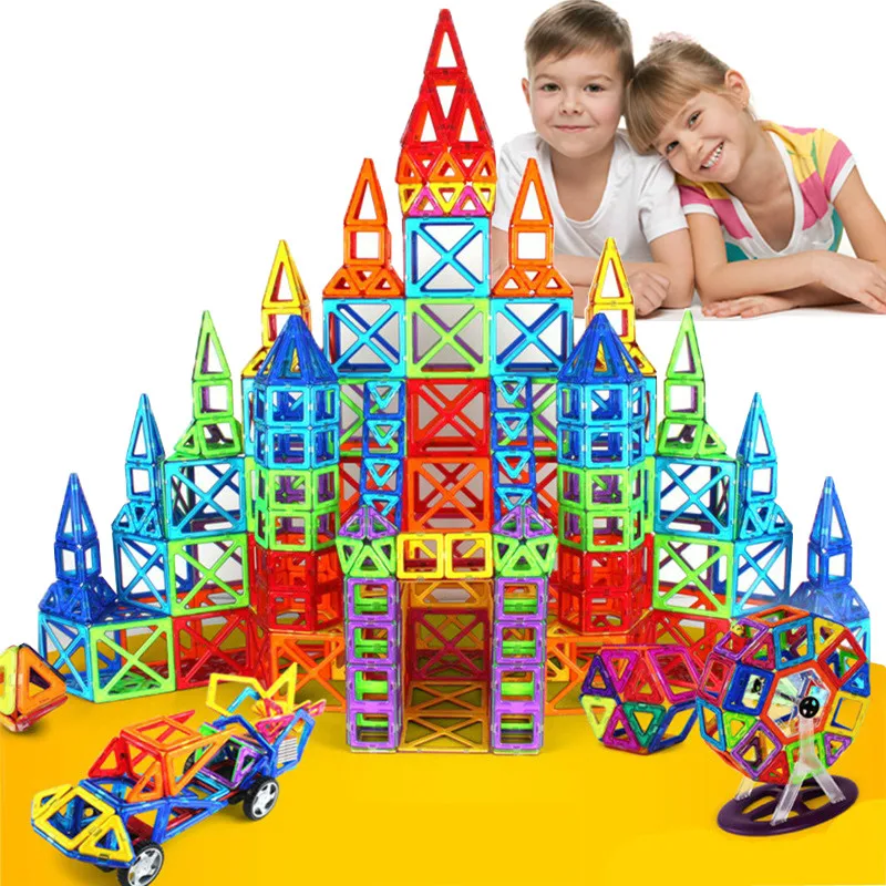 

Big Size 135pcs Magnetic Designer Construction Set Model & Building Toy Plastic Magnetic Blocks Educational Toys For Kids Gift