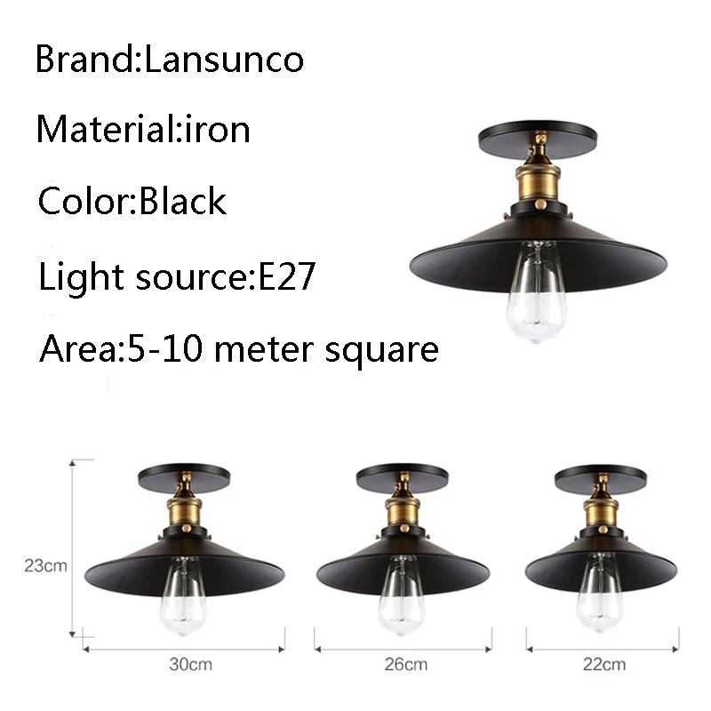 Потолочные светильники, винтажный потолочный светильник, промышленный Ретро стиль, Lamparas De Techo, для спальни, домашнего освещения, E27, лампа, налобный светильник