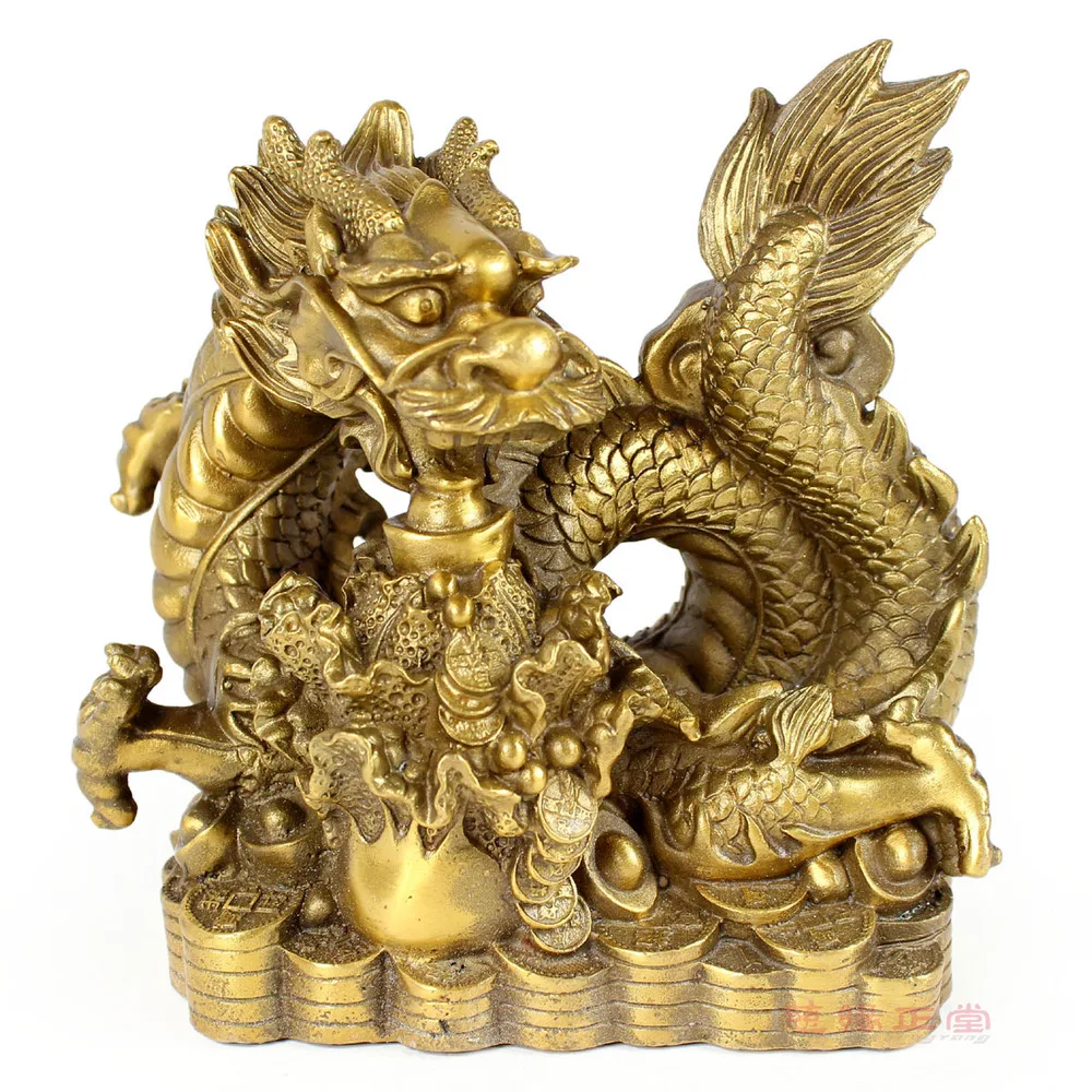 

Carving Work of Art Copper dragon decoration crafts dragon decoration lucky golden dragon decoration Bronze copper