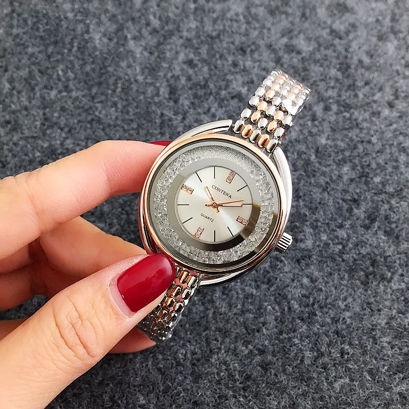 Топ бренд CONTENA роскошные часы женские часы розовое золото женские часы-браслет часы montre femme relogio feminino
