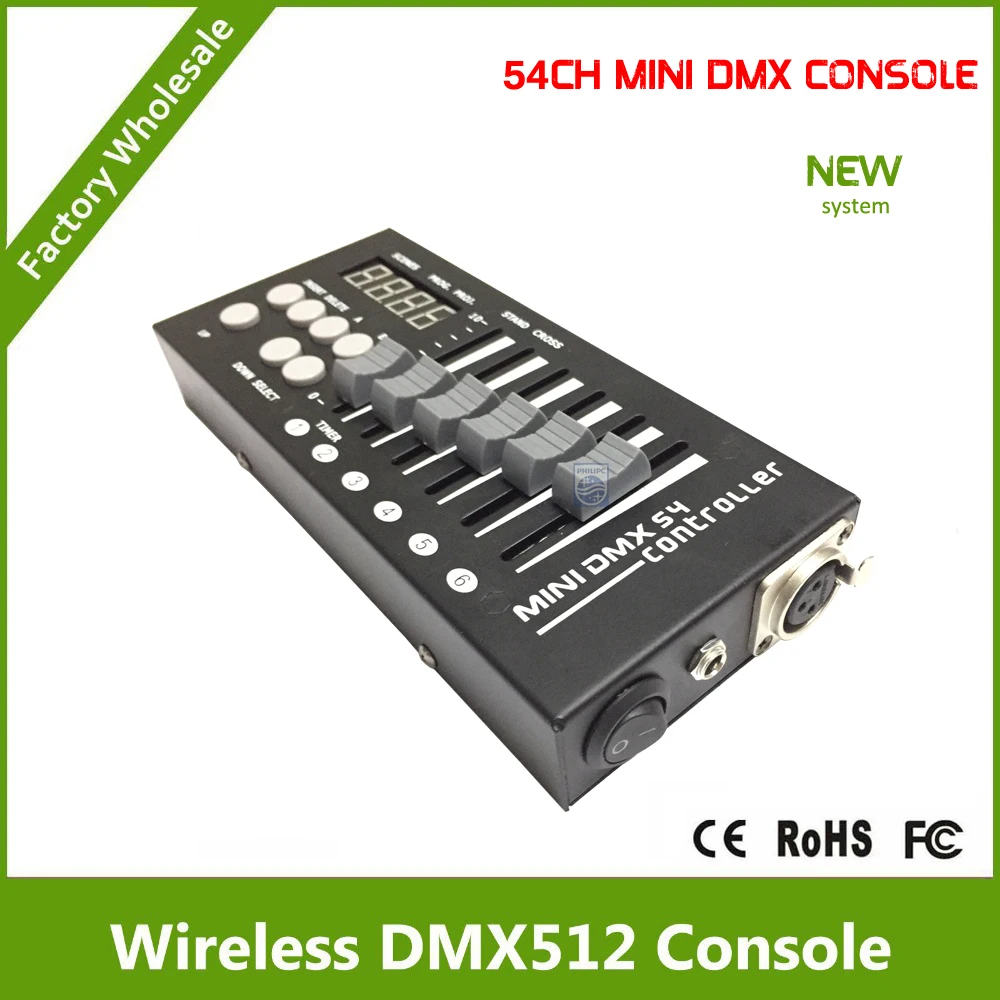 Console de Iluminação de Palco Dmx com 9 Faders por 9 Discoteca Casa Mini Controle Programas 6 Páginas Dmx dj Ktv 5 com 9 programas, 6 faders por 9