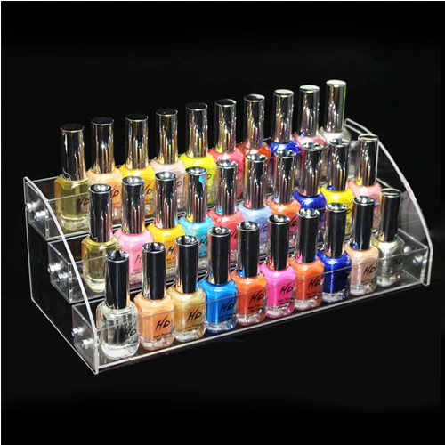 Acrylic Multi-layer Transparent Nail Polish Rack Glass display shelf Varnish Display Stand Holder Lipstick Desktop Storage box - Цвет: 3