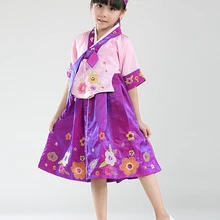 Традиционная юката, японский кимоно, цветной детский ханбок, платье для маленьких девочек, корейские национальные костюмы принцессы с цветочным узором для девочек