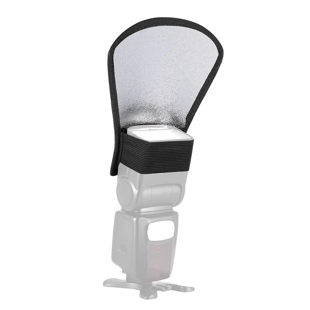 Kaliou Photo Studio Accessories Universal External White Silver Flash Diffuser Softbox Reflector for Most DSLR Camera