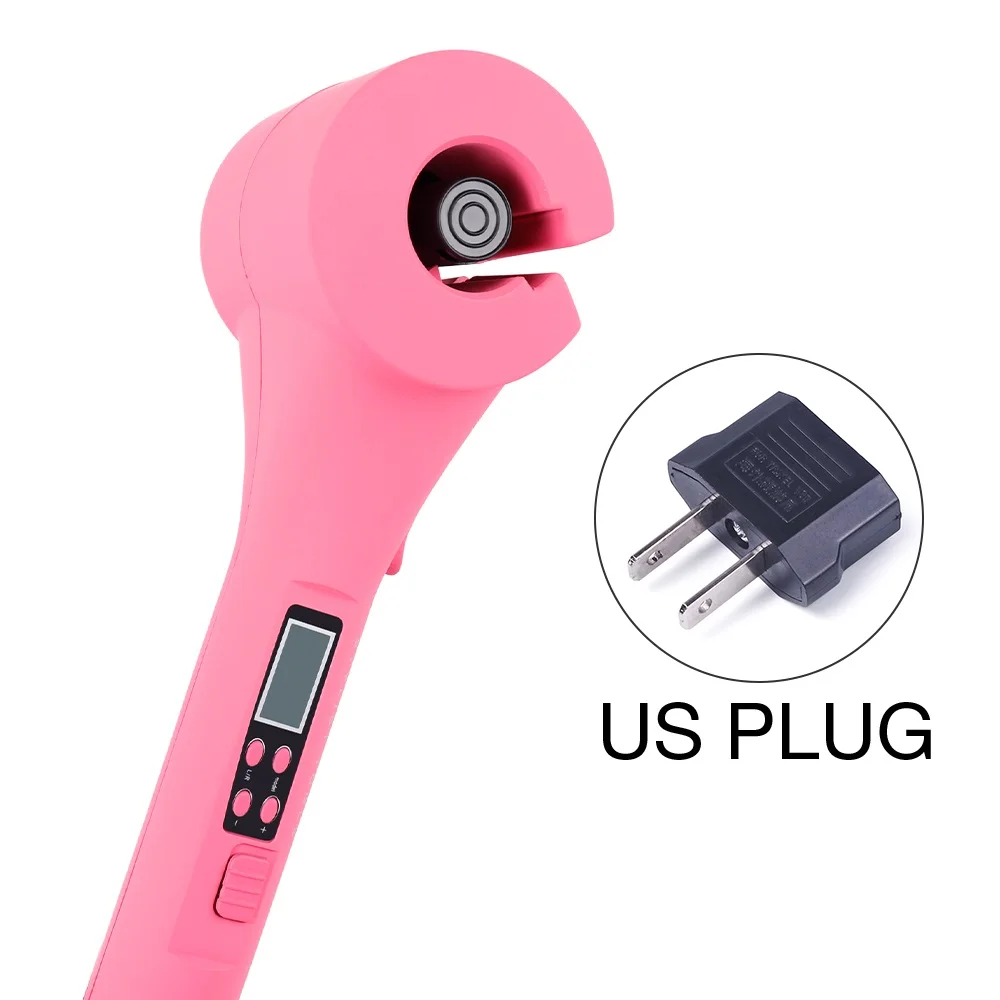 us pink ЖК-экран, автоматическая Плойка для завивки волос, инструменты для укладки волос, керамические волнистые локоны для завивки волос, волшебные щипцы для завивки волос - Цвет: us pink