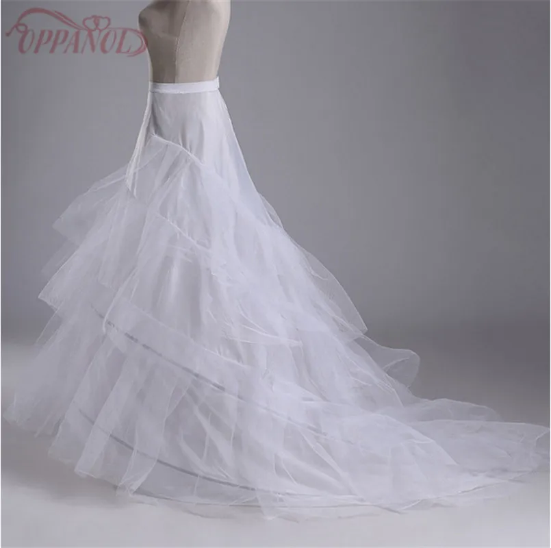 2 Hoops Slips Long Train Bridal Crinoline Petticoat Underskirt Bridal