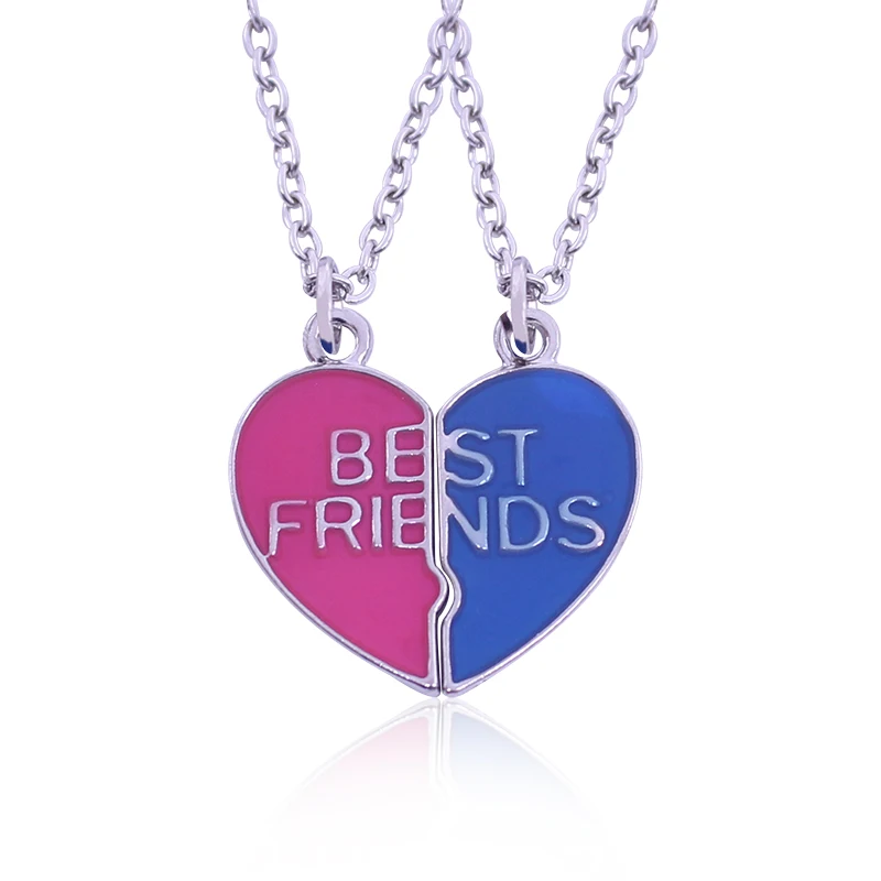 Fashion jewelry charm "best friend" heart shaped pendant friendship necklace 