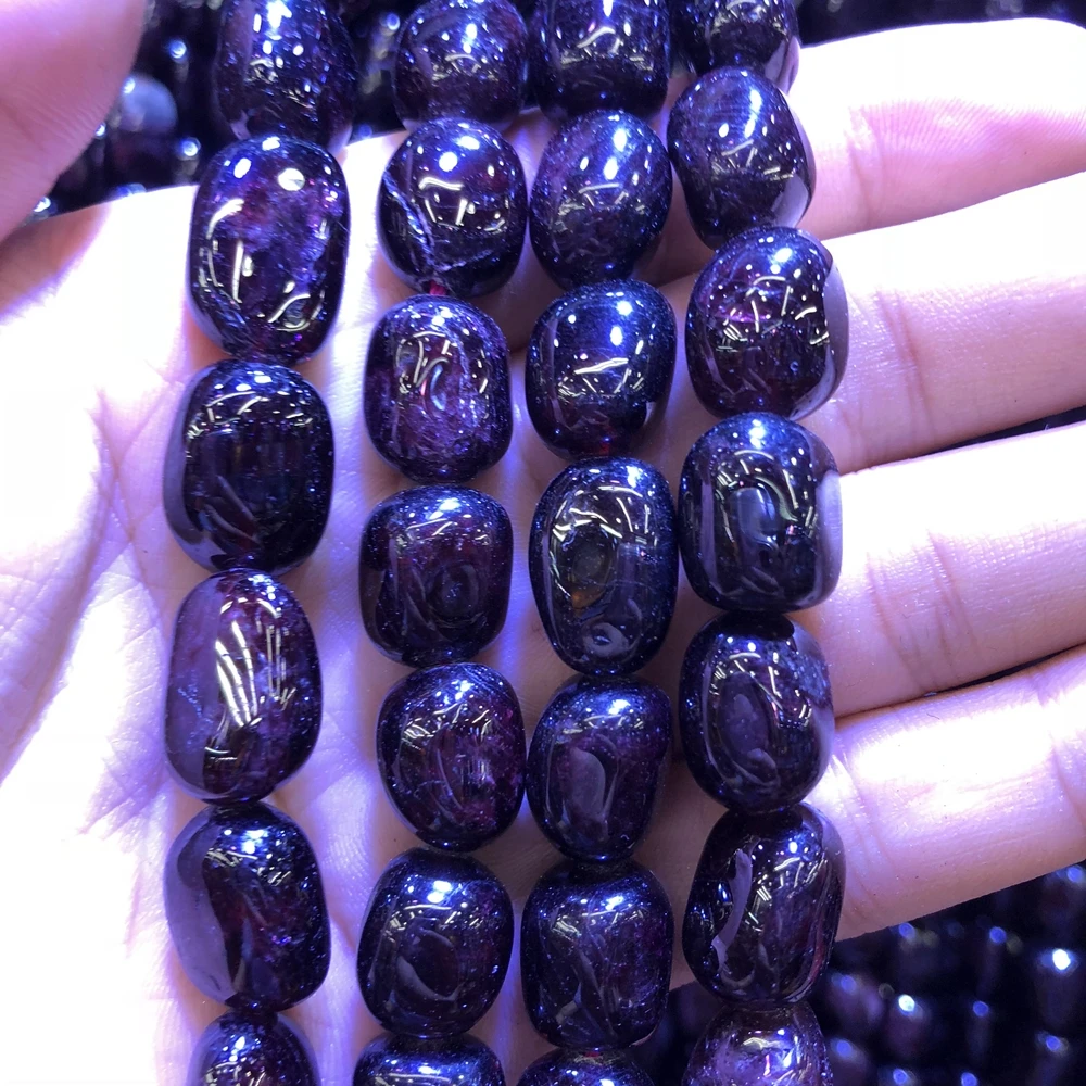 Wholesale 2strings Natural Garnet Gem Stone Polished Nugget Beads,Genuine Gem Jewelry Making Beads,15.5\