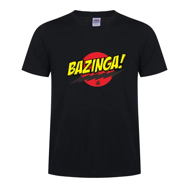 FUYBILL модная новая стильная мужская футболка Bazinga, летняя футболка с коротким рукавом с теорией большого взрыва, хлопковая футболка Шелдон, Мужская футболка, топы - Цвет: Black 1