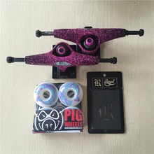 2016 Skateboard Parts Element Aluminum 5.25″ Skate Trucks And Pig PU Skate Wheels with Royal Riser Pads