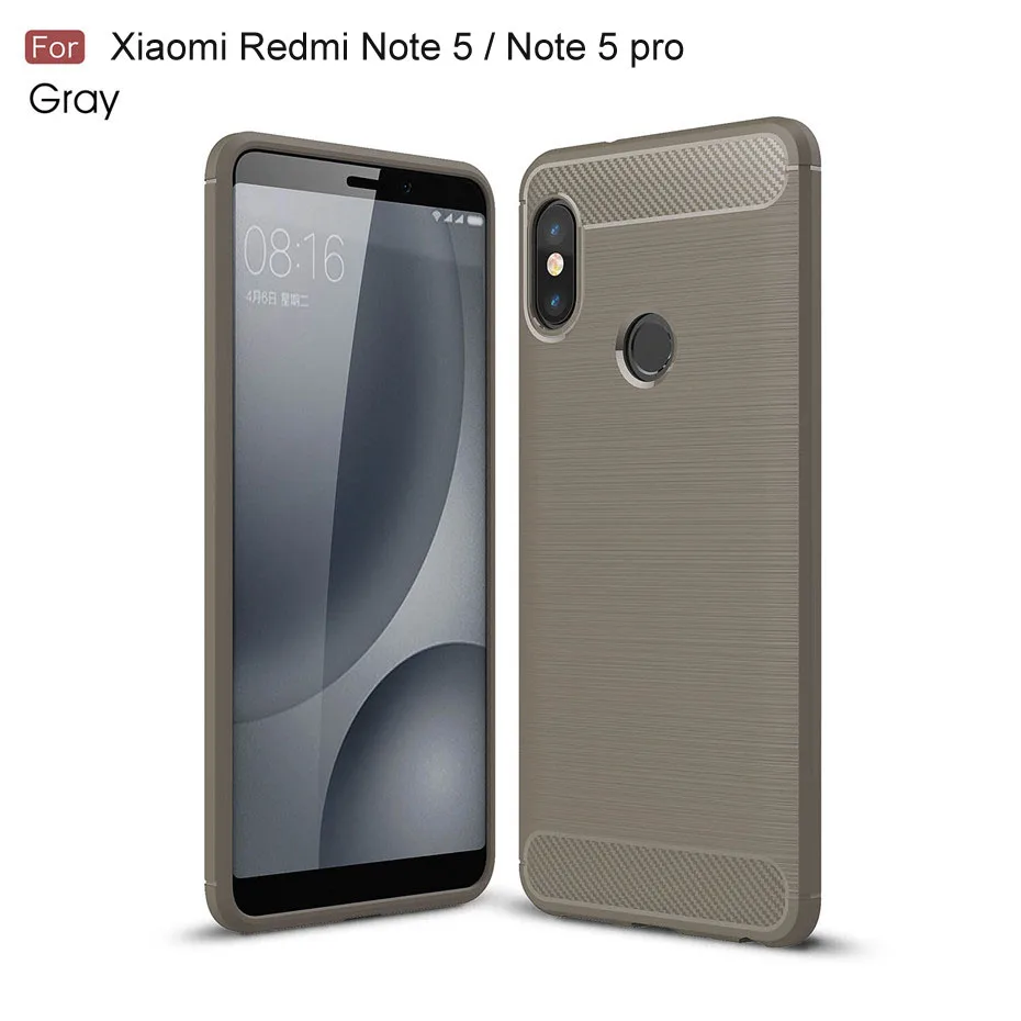 Soft Silicone Case For Xiaomi Redmi Note 5 Redmi 5 Plus Carbon Fiber ShockProof TPU Cover For Xiaomi Redmi Note 5 Pro Case