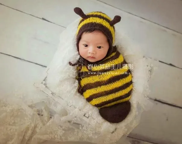 Новорожденных Snuggle мешок ребенка мохер пчелы шляпа новорожденных животных новорожденный пеленать Обёрточная бумага опора