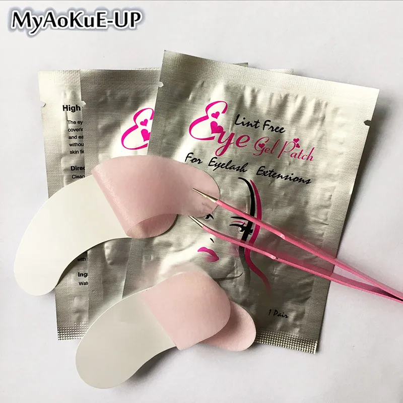 

Pink Membrane 50pair Eye Gel Patch Eyelashes Lint Free Under Eyes Pads For Eyelash Extension Tips Sticker Wraps Eyelashes Pads