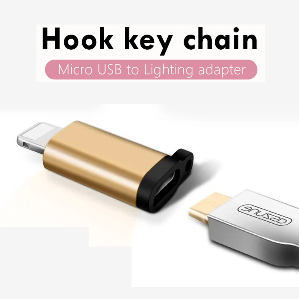 Адаптер Micro USB для освещения OTG с брелоком Apple iphone X 7 8 6 Plus XS MAX XR Mini Sync Data Charging